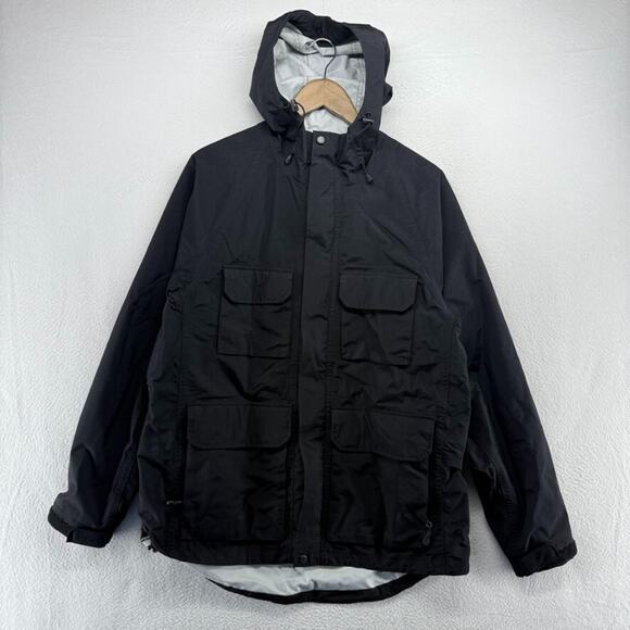 Duluth Trading Jacket Mens medium Black No Rainer Waterproof Hooded Outdoor Work - Picture 1 of 11